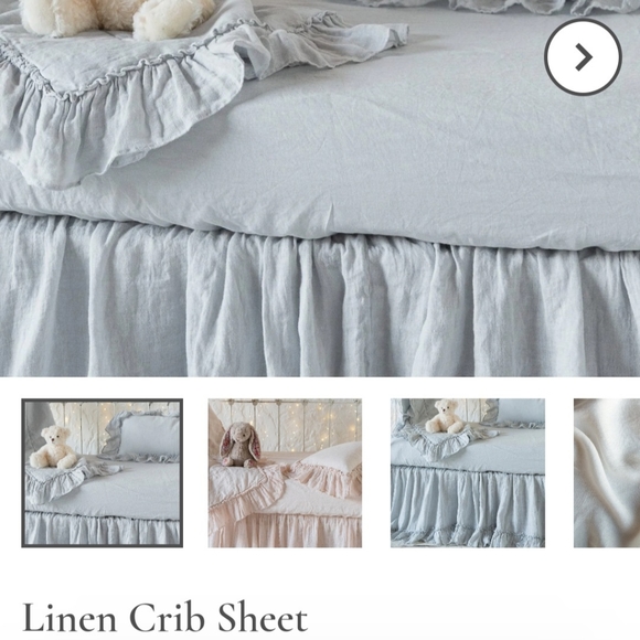 Bella Notte Linen Crib Bedskirt and Fitted Crib Sheet - Picture 2 of 5